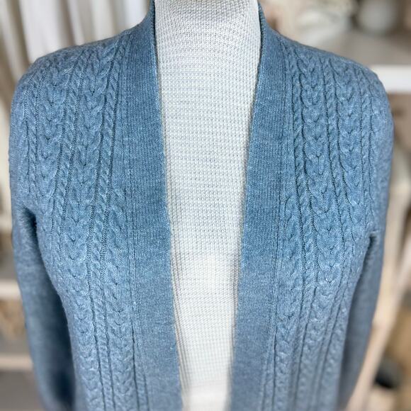 Croft & Barrow blue sz. XL open cardigan , soft, cable, casual #4212 - Picture 6 of 11